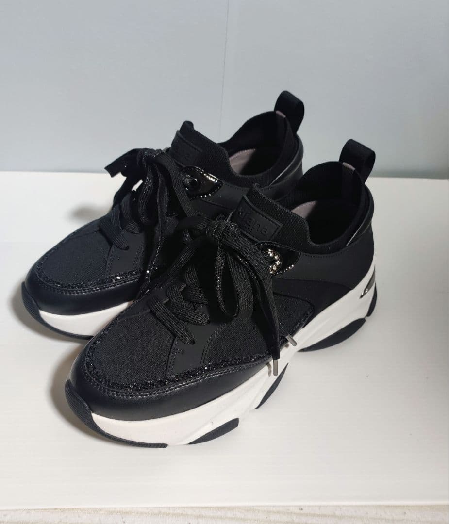 ＋diana プラスダイアナ　リサイクルニットコンビスニーカー