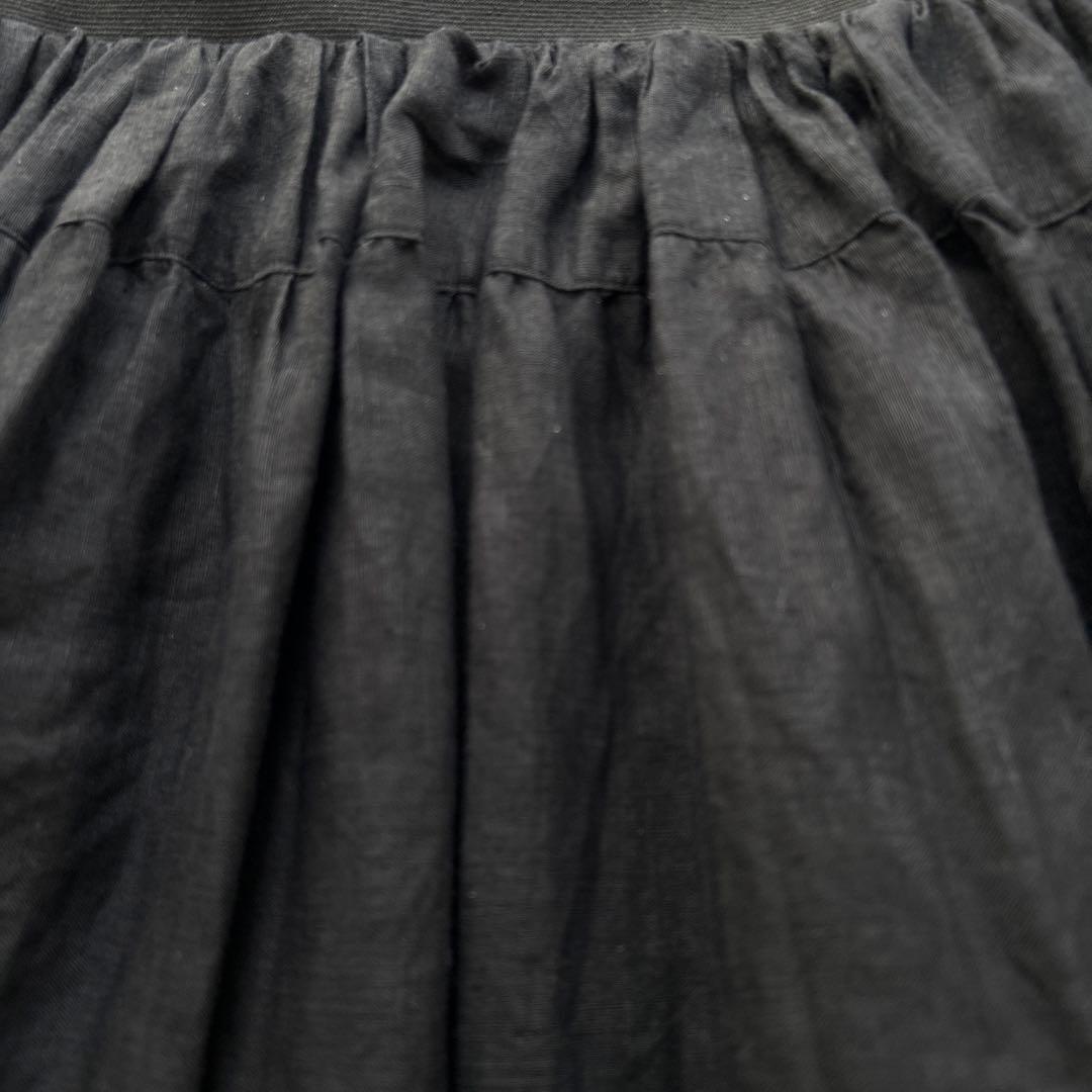 リゼッタ　ロシェル　リネン　カットワークレーススカート ブラック(ノワール)