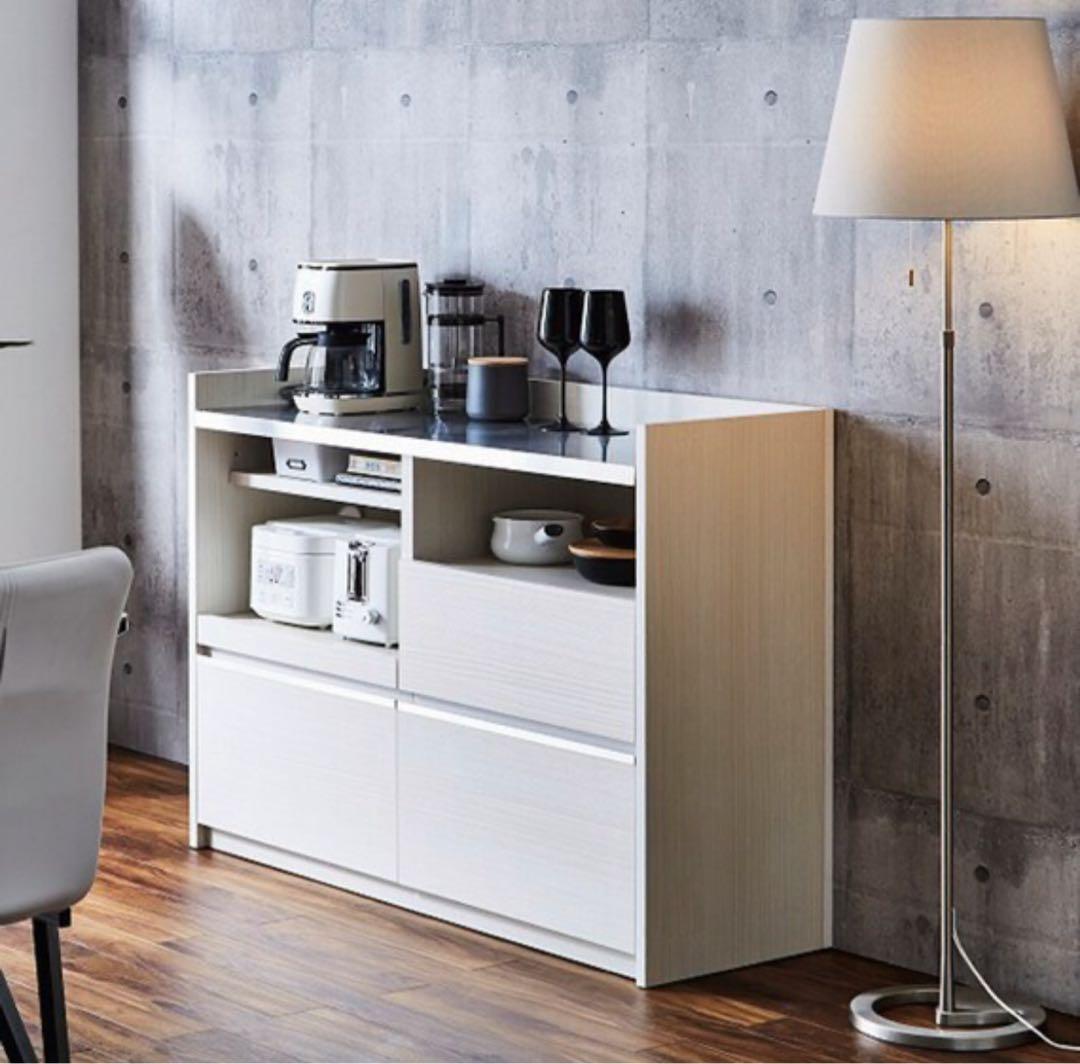 両面使える間仕切りカウンター (KM01CT120 ホワイト)