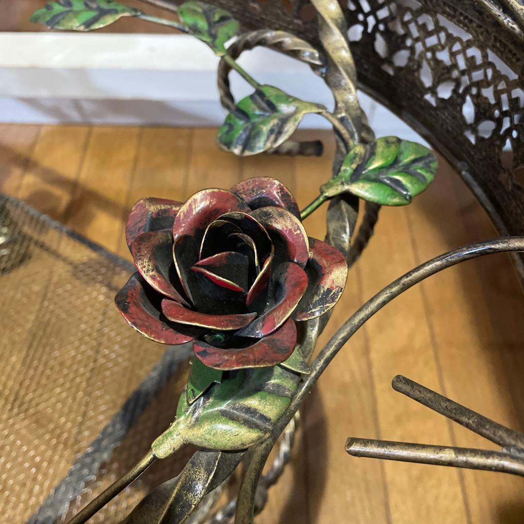 RENAISSANCE サイドテーブル ゴールド 薔薇 棚付き コーヒーテーブル