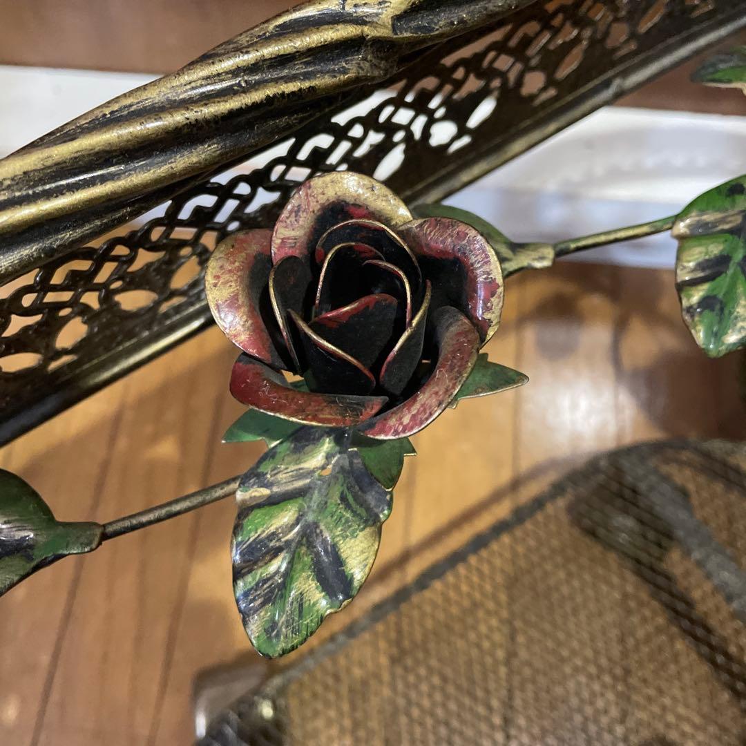 RENAISSANCE サイドテーブル ゴールド 薔薇 棚付き コーヒーテーブル