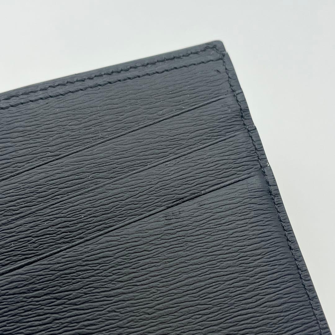 モンブラン　二つ折りマネークリップ　コンパクトウォレット　ロゴ　レザー　ブラック