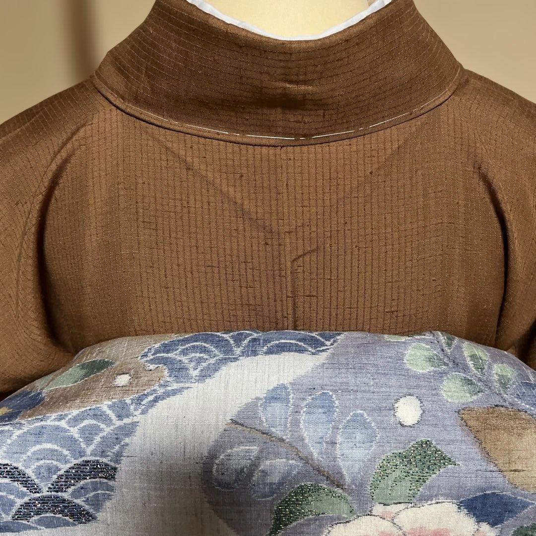 紬　柿渋染め　身丈163.5裄68