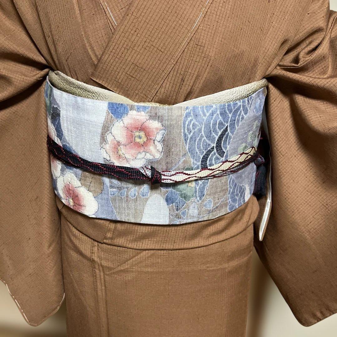 紬　柿渋染め　身丈163.5裄68