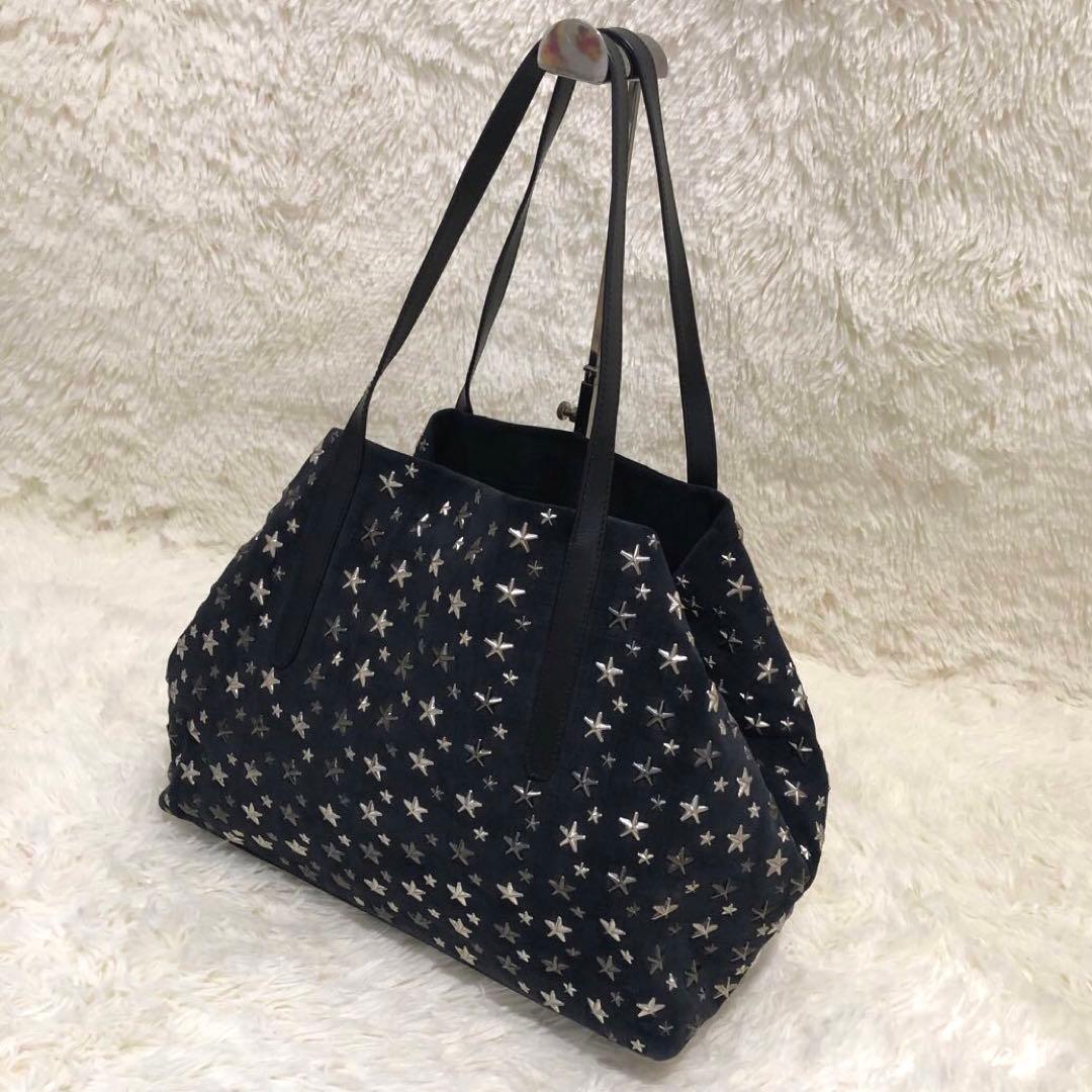 ジミーチュウ　スエードレザー トートバッグ ピムリコ スタースタッズ ブラック