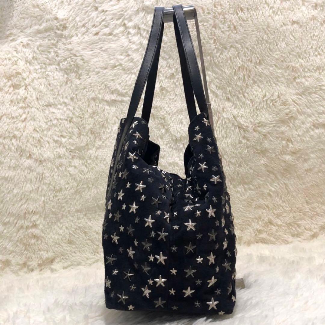 ジミーチュウ　スエードレザー トートバッグ ピムリコ スタースタッズ ブラック