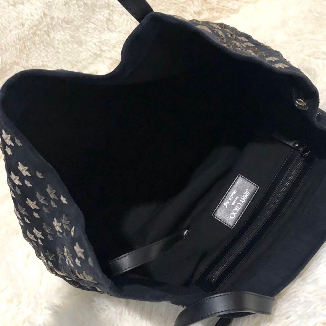 ジミーチュウ　スエードレザー トートバッグ ピムリコ スタースタッズ ブラック