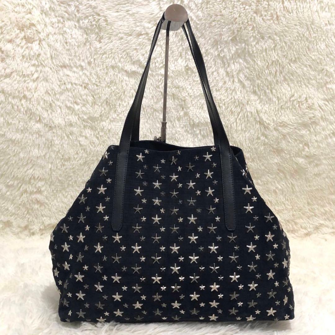 ジミーチュウ　スエードレザー トートバッグ ピムリコ スタースタッズ ブラック