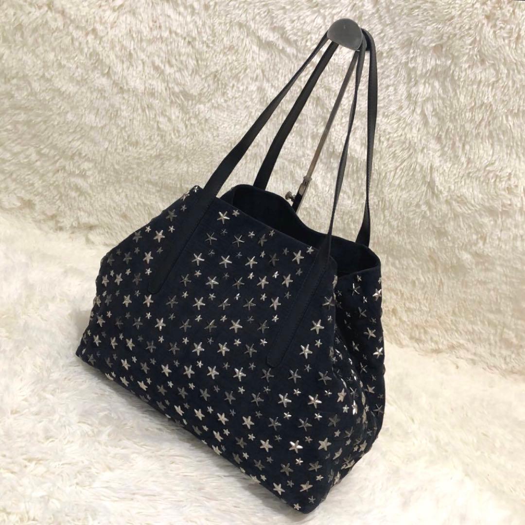 ジミーチュウ　スエードレザー トートバッグ ピムリコ スタースタッズ ブラック