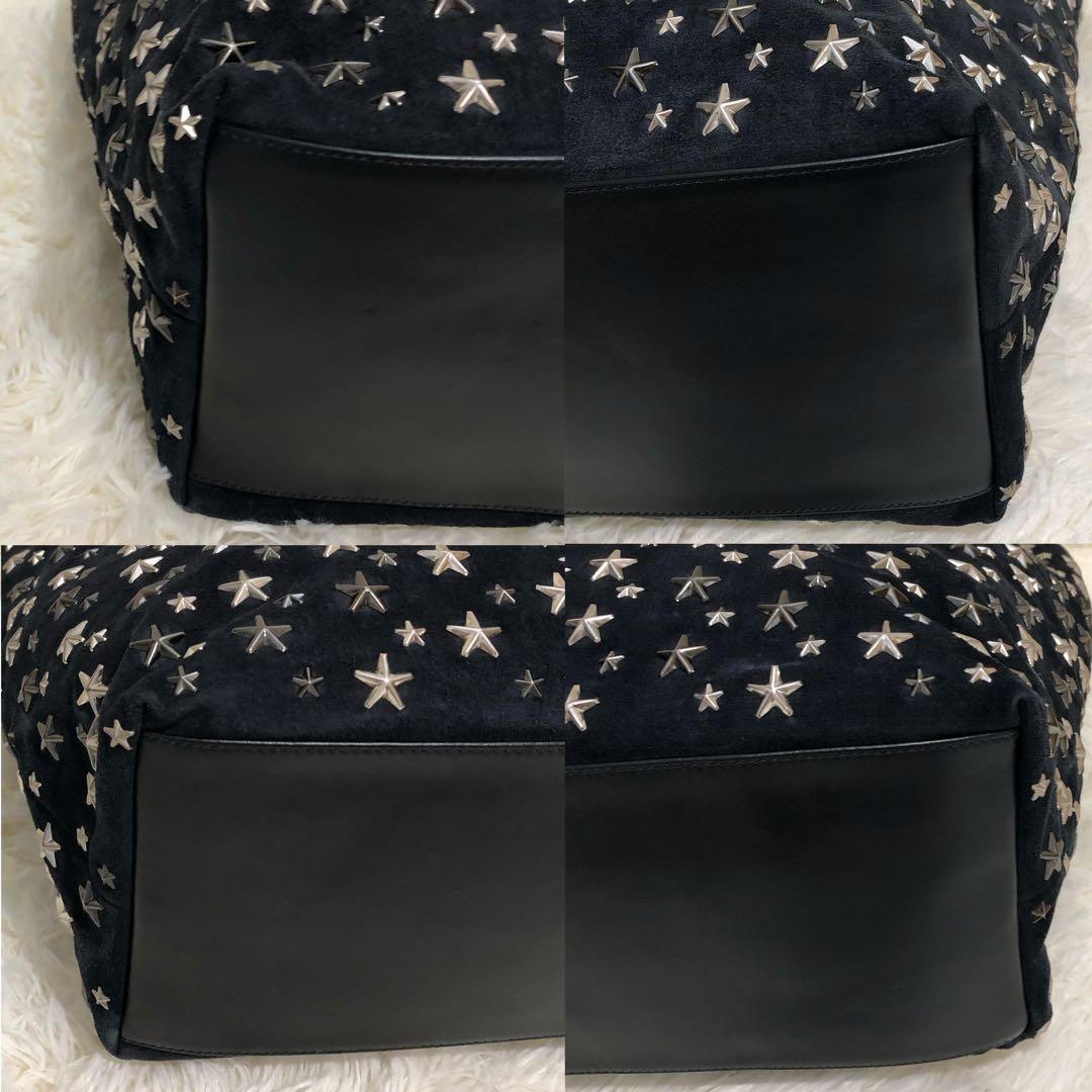 ジミーチュウ　スエードレザー トートバッグ ピムリコ スタースタッズ ブラック