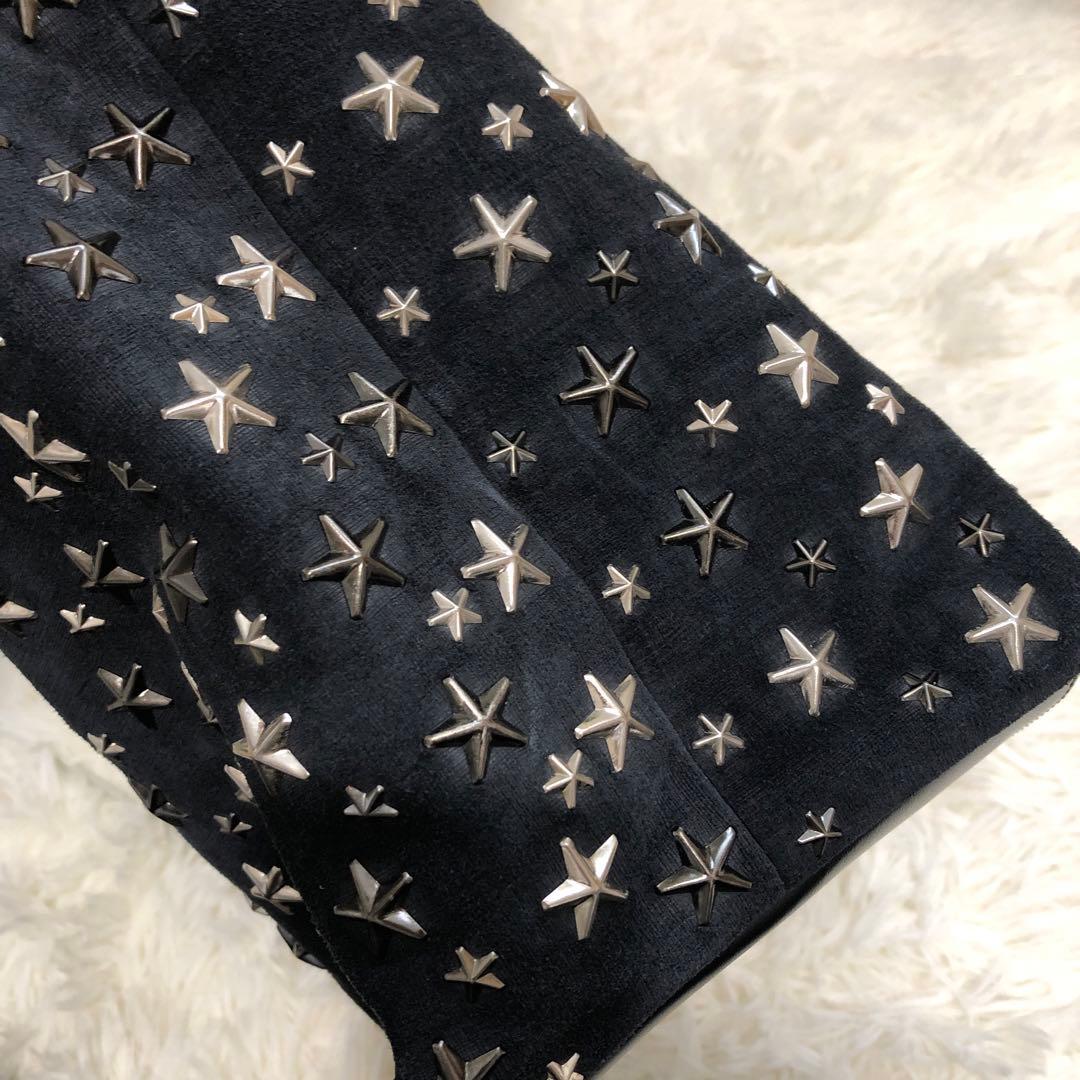 ジミーチュウ　スエードレザー トートバッグ ピムリコ スタースタッズ ブラック