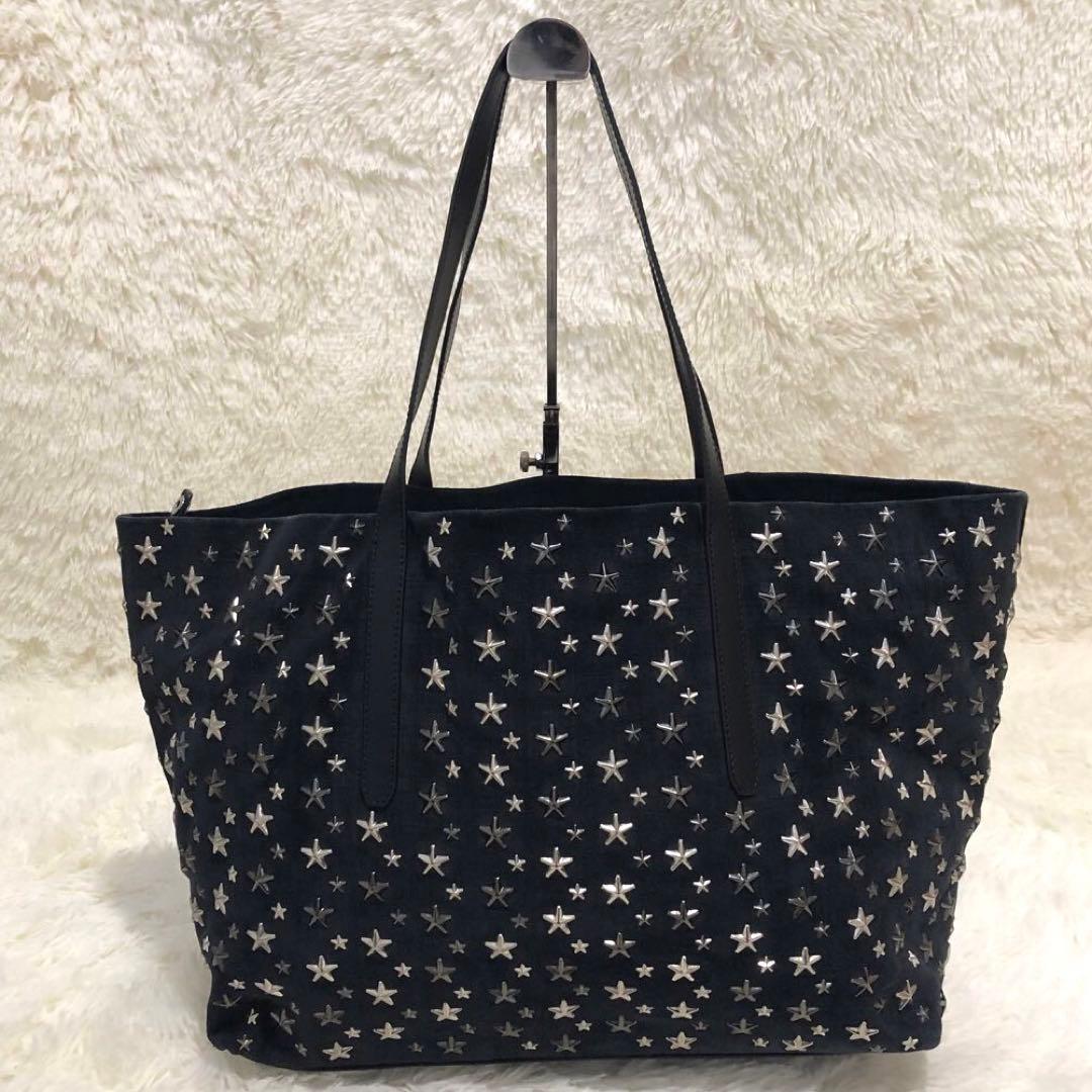 ジミーチュウ　スエードレザー トートバッグ ピムリコ スタースタッズ ブラック