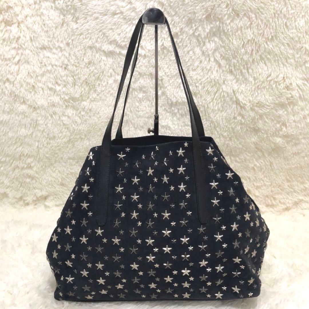 ジミーチュウ　スエードレザー トートバッグ ピムリコ スタースタッズ ブラック