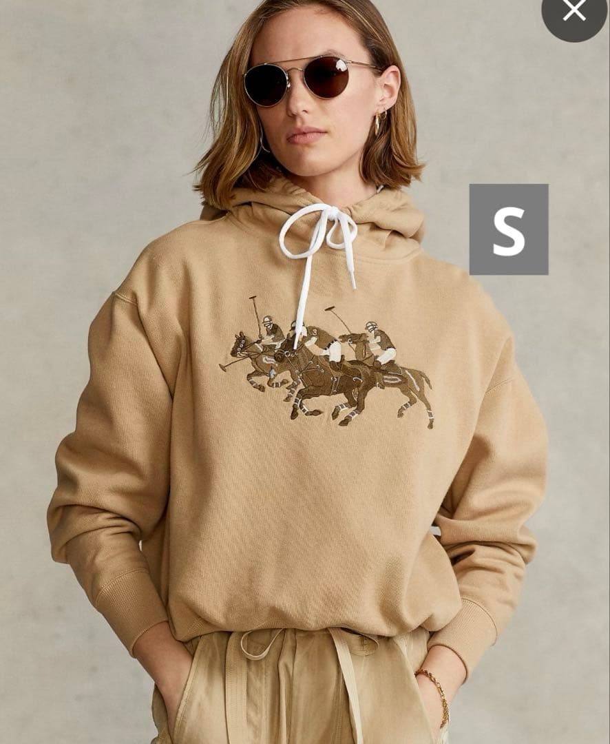 POLO RALPH LAURENトリプルポニードロップショルダーパーカー裏起毛