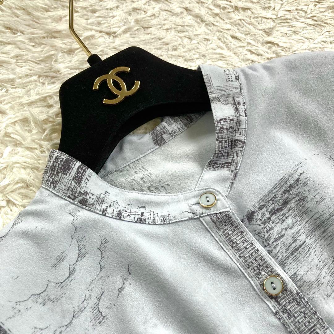 【極美品】グレースコンチネンタル ティアード NYプリント ロングワンピース