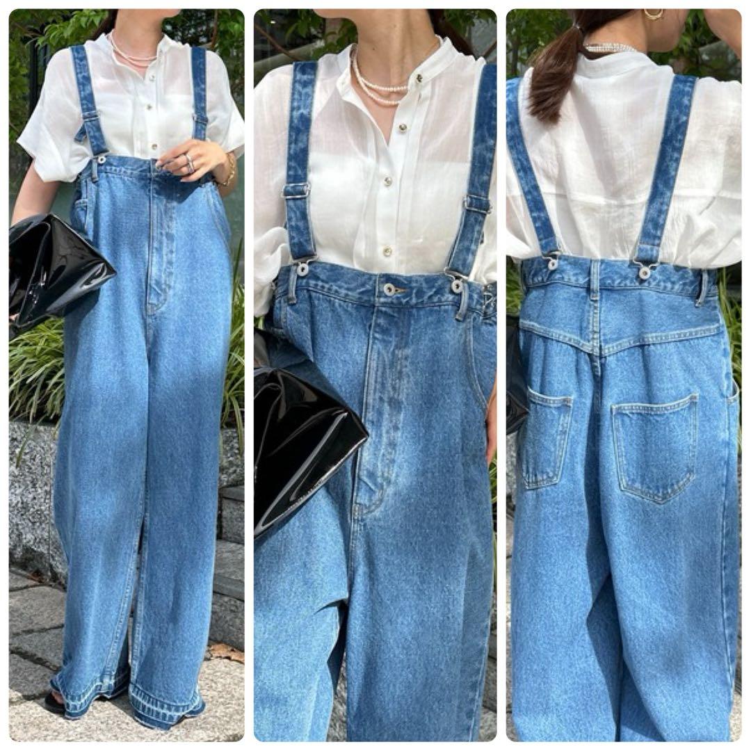 24SS超美品！完売DouDouデニムサロペット股上深め人気ブルーオールインワン