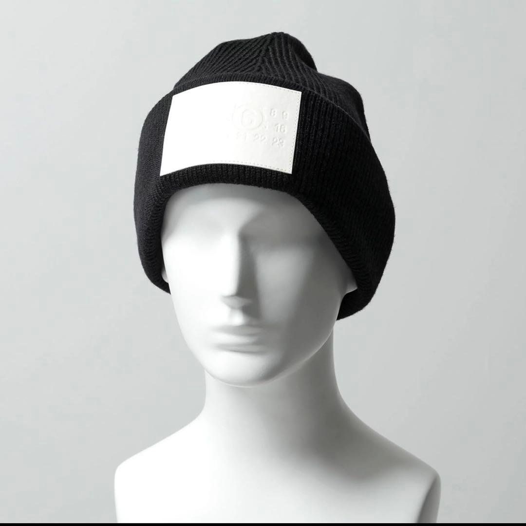 新品MM6 エムエムシックス メゾンマルジェラ ロゴ ニット帽 ニットキャップ