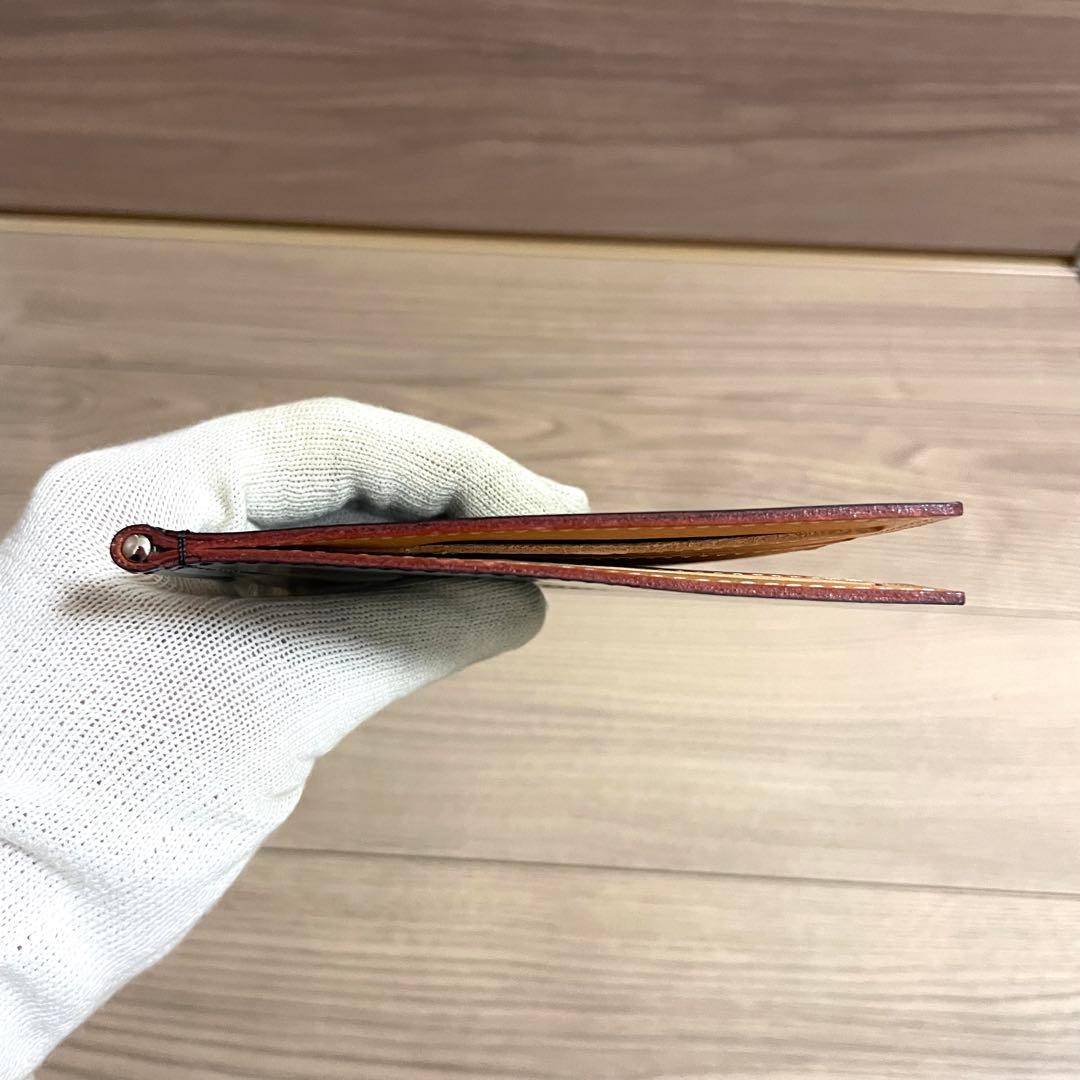 未使用/ガンゾ　二つ折り財布　マネークリップ　ブラック　ブライドルレザー