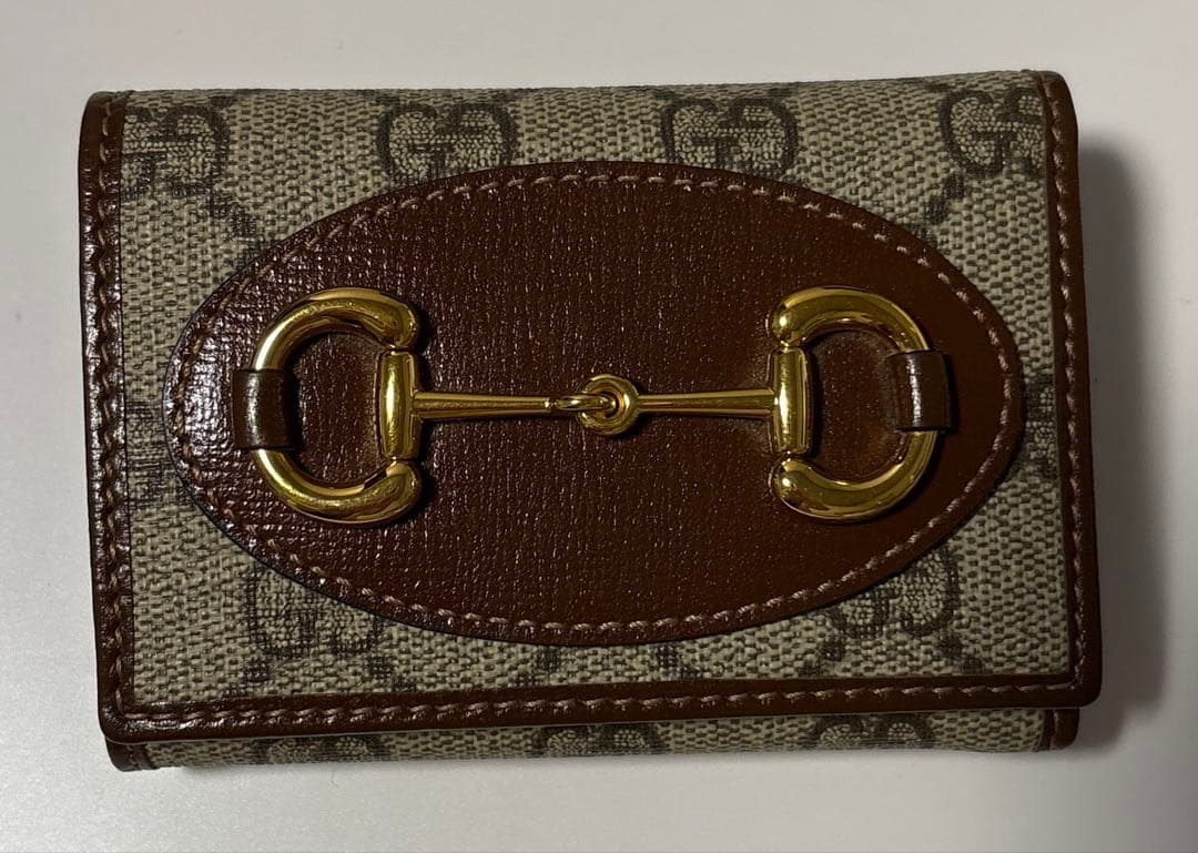 GUCCI GGパターン ホースビット 三つ折り財布 保存袋付き