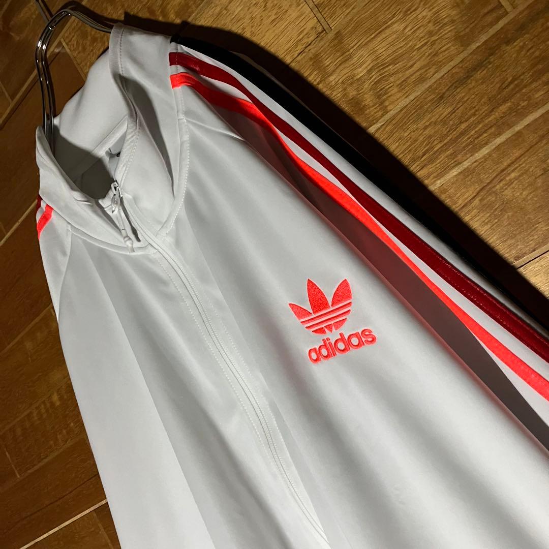 adidas CHILE 20 トラックジャケット　ジャージ　白　光沢　6XO