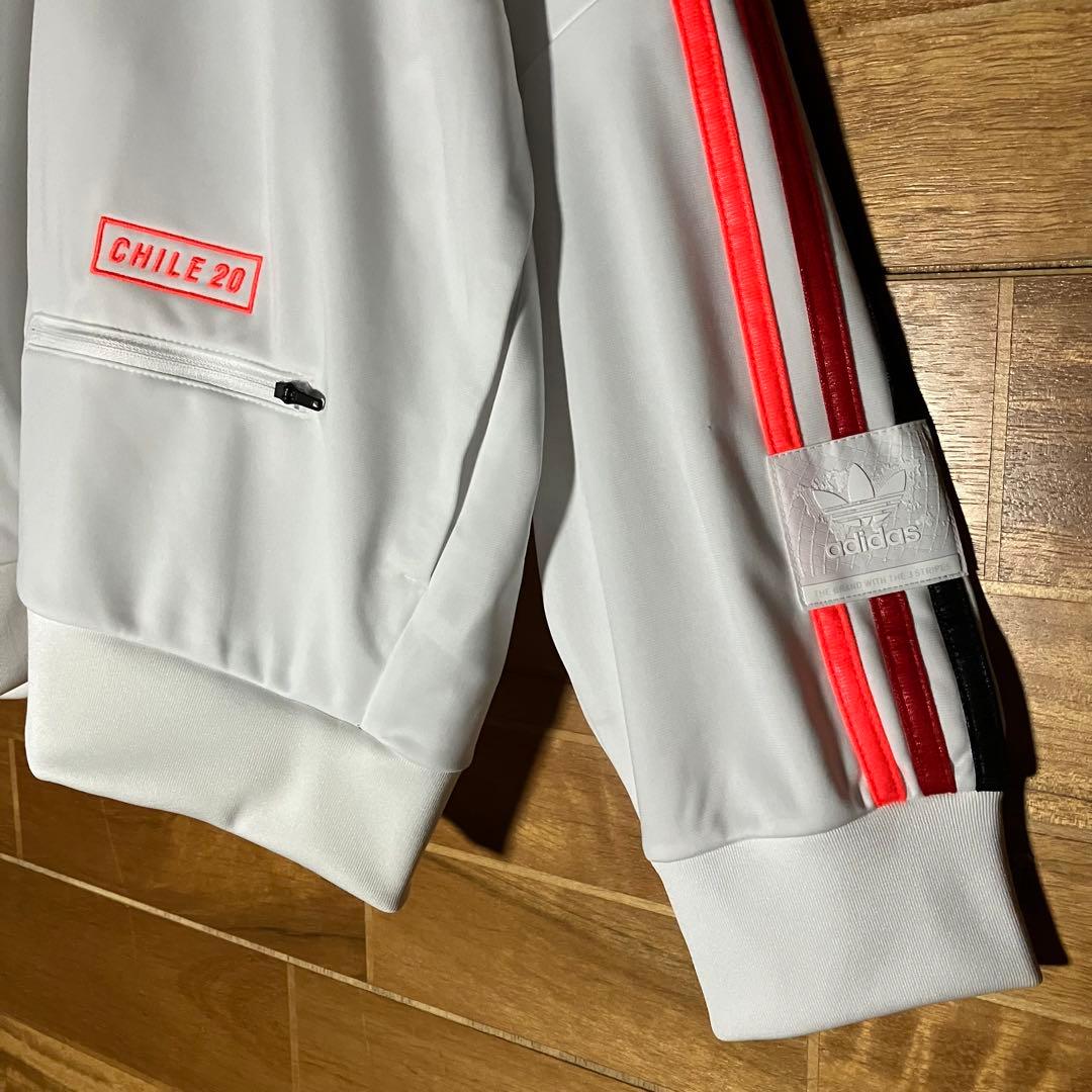 adidas CHILE 20 トラックジャケット　ジャージ　白　光沢　6XO
