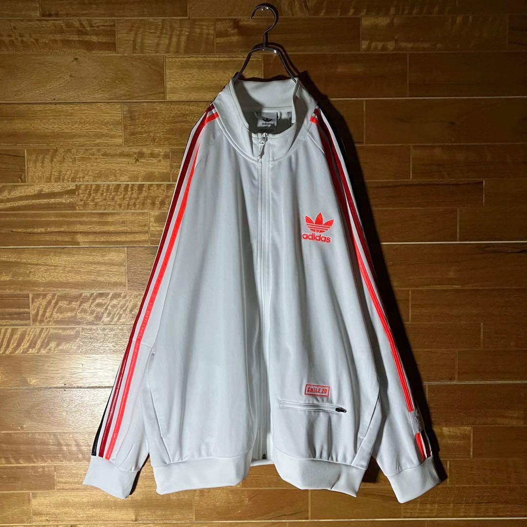 adidas CHILE 20 トラックジャケット　ジャージ　白　光沢　6XO