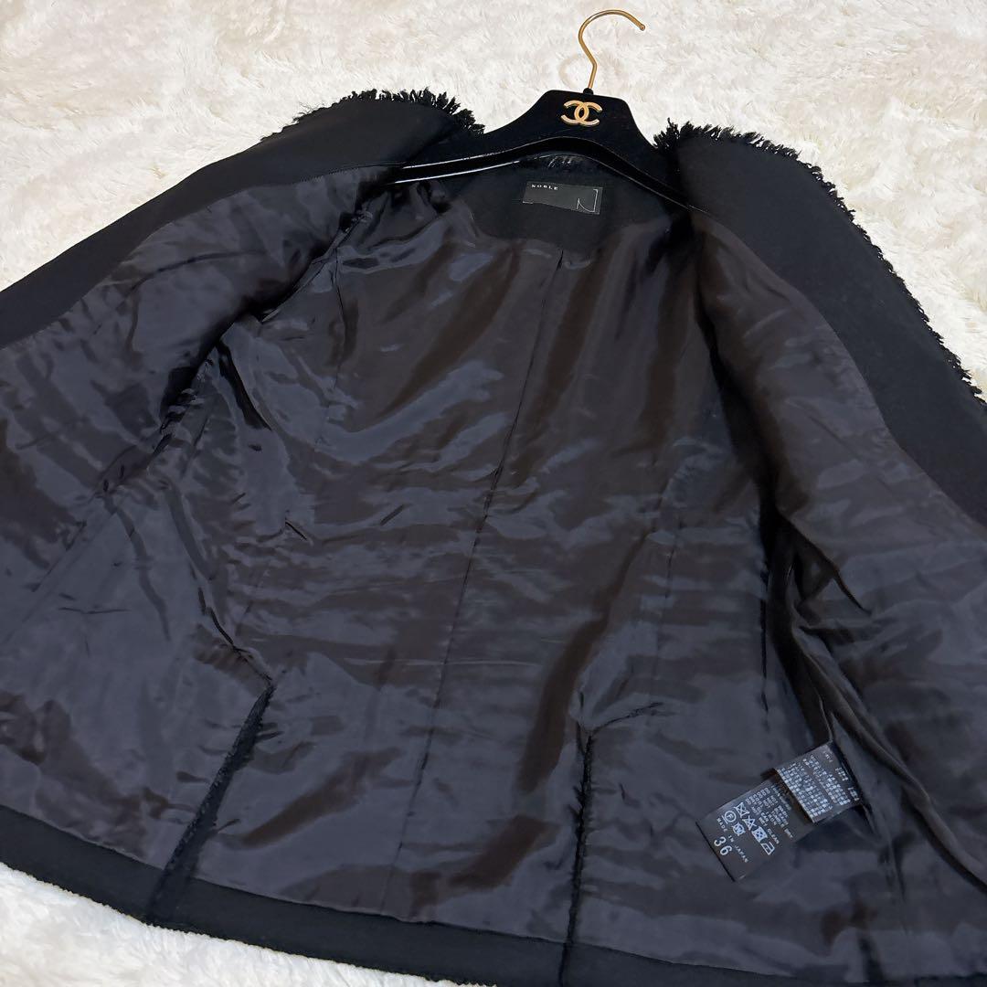 人気☆ ノーブル Le Tinteツイードジャケット ブラック