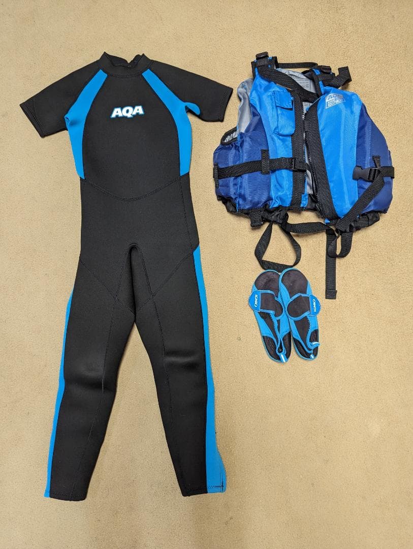 子供用140ウエットスーツ シーガル ライフジャケット マリンシューズ セット