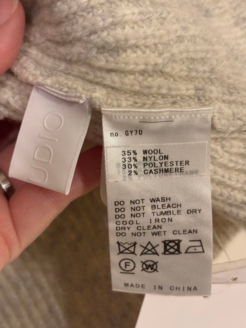 新品　AP STUDIO　リブニットケープ　ホワイト　スヌード