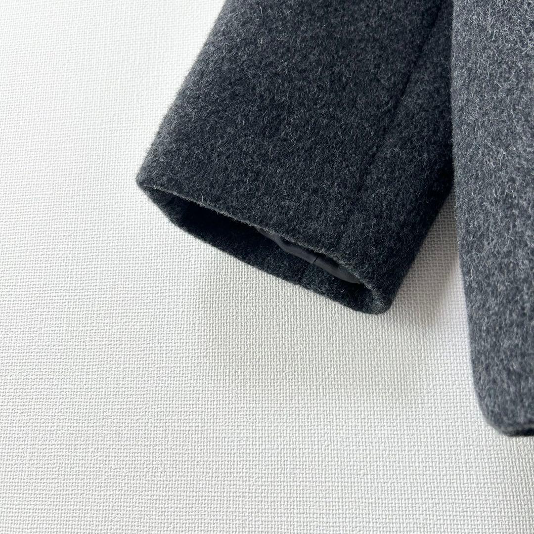 greenlabelrelaxingアンゴラビーバーノーカラーミドルコート