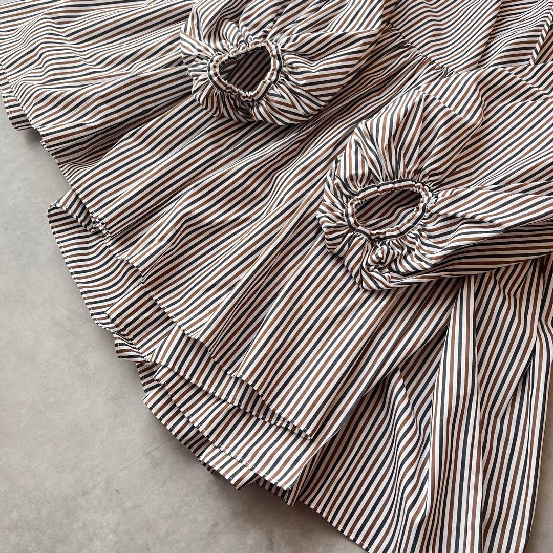 【美品】uhr 24SS カシュクール ストライプ柄 チュニック ドレス