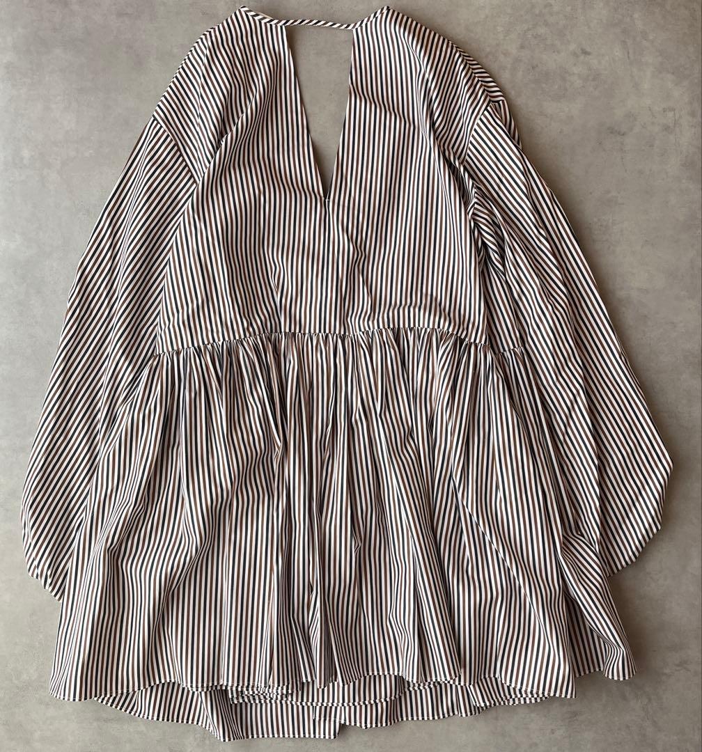 【美品】uhr 24SS カシュクール ストライプ柄 チュニック ドレス