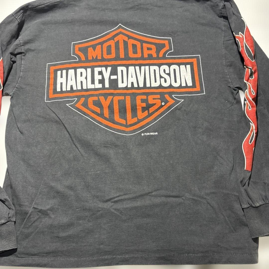 Harley-Davidson ロンt フレイムス　ブラック　シングルステッチ