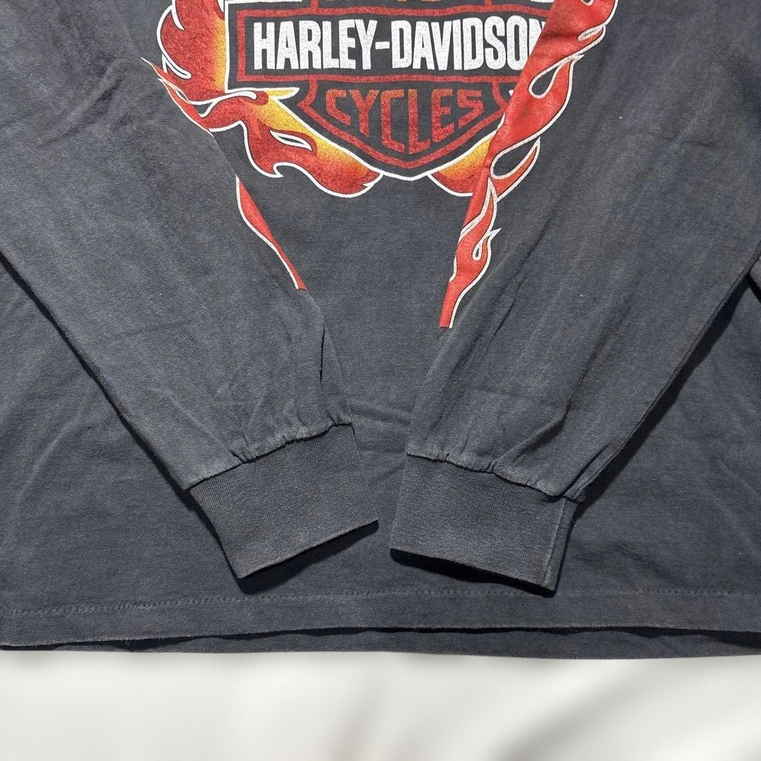 Harley-Davidson ロンt フレイムス　ブラック　シングルステッチ