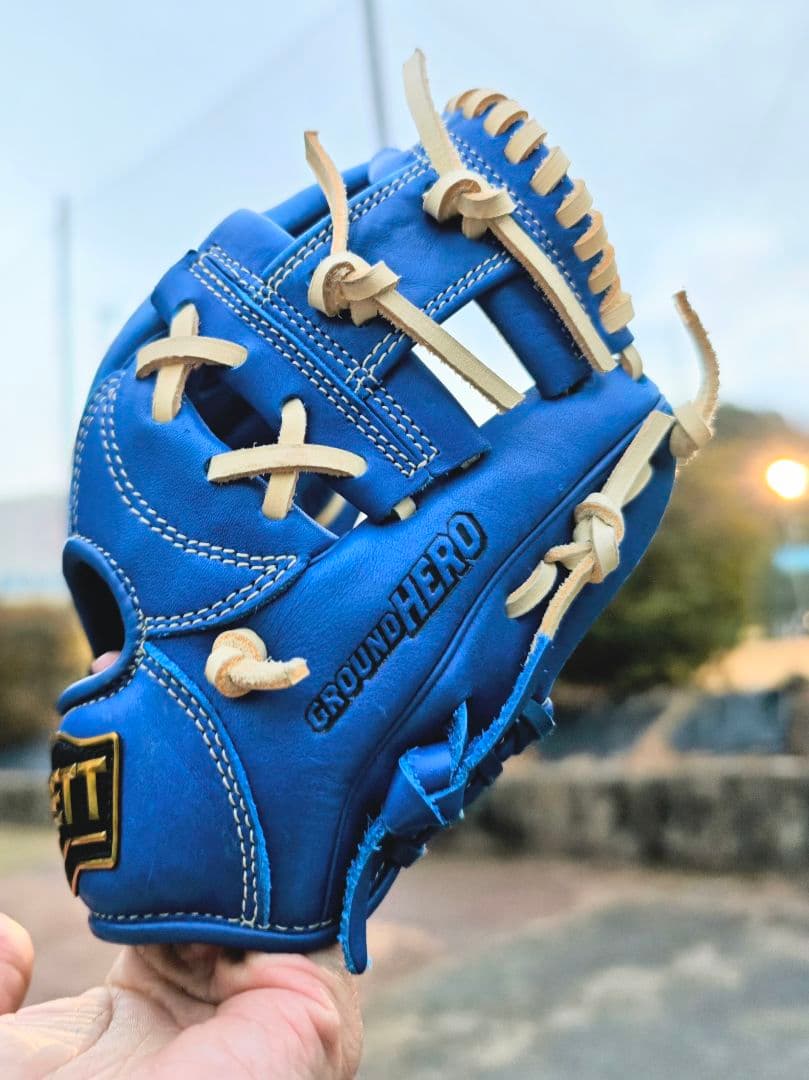 ZETT 軟式野球用グローブ 少年 青×白 GROUND HERO ゼット