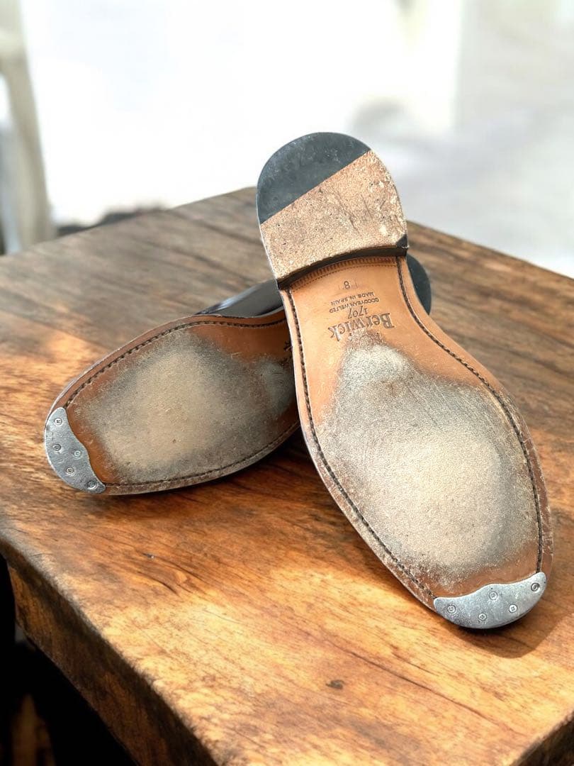 【美品】Berwick ダークブラウン レザー レースアップシューズ