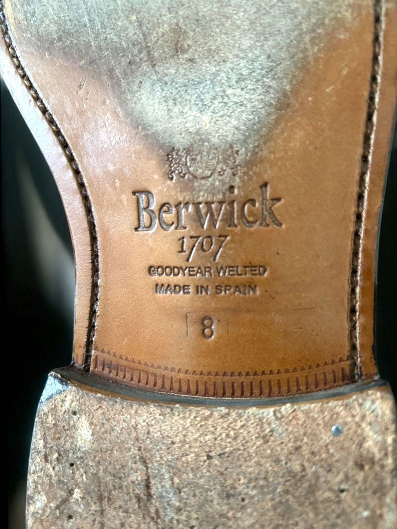 【美品】Berwick ダークブラウン レザー レースアップシューズ