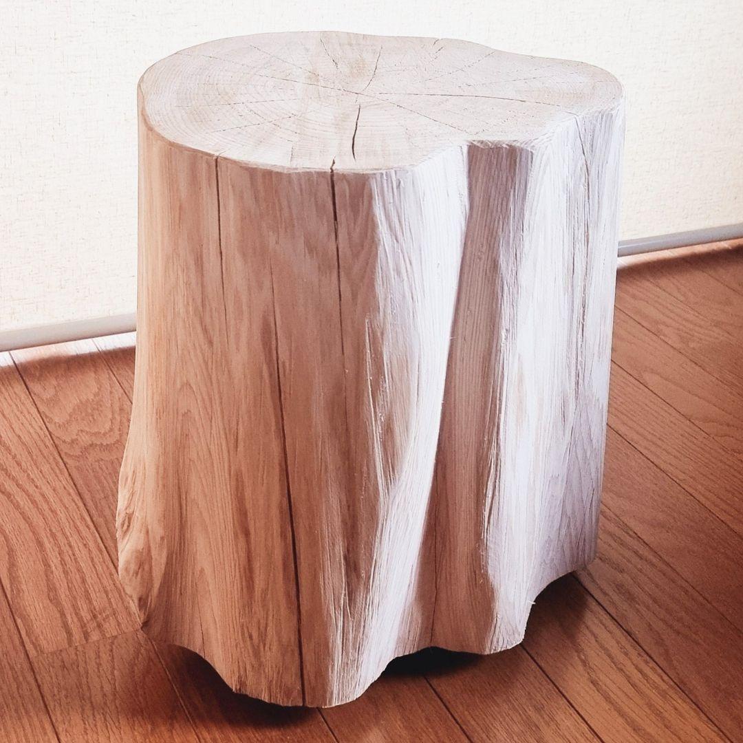 いい香り 東濃ひのき スツール・無垢無塗装・オーガニック・根元フリル