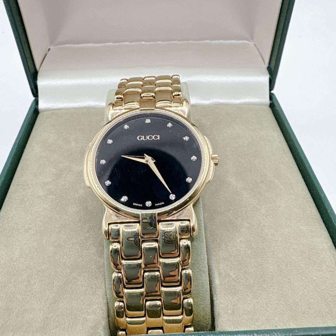【極美品完備品】GUCCI グッチ 3400M 12Pダイヤ 付属品あり 稼働品
