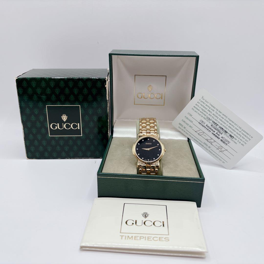 【極美品完備品】GUCCI グッチ 3400M 12Pダイヤ 付属品あり 稼働品