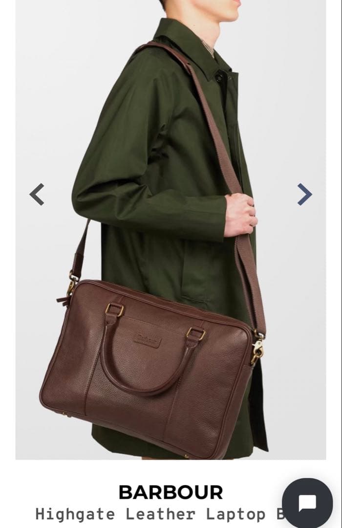 Barbour ビジネスバッグ レザー 本革 黒