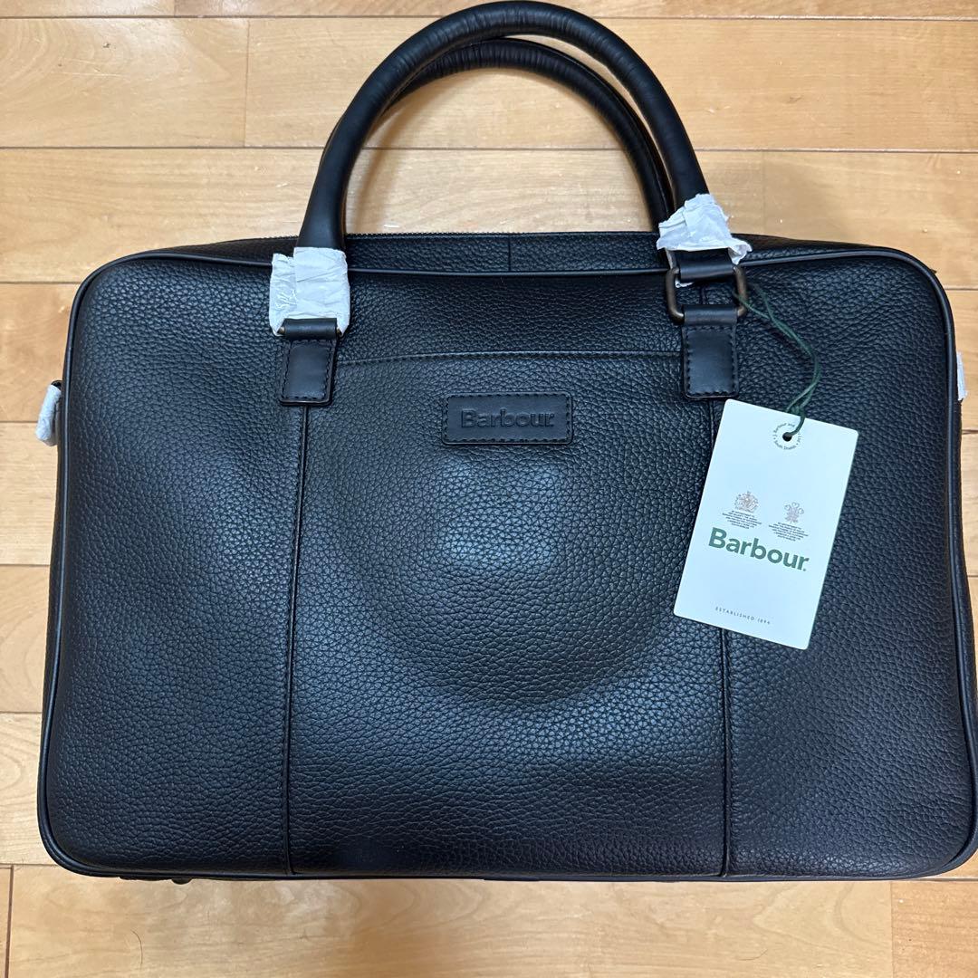 Barbour ビジネスバッグ レザー 本革 黒