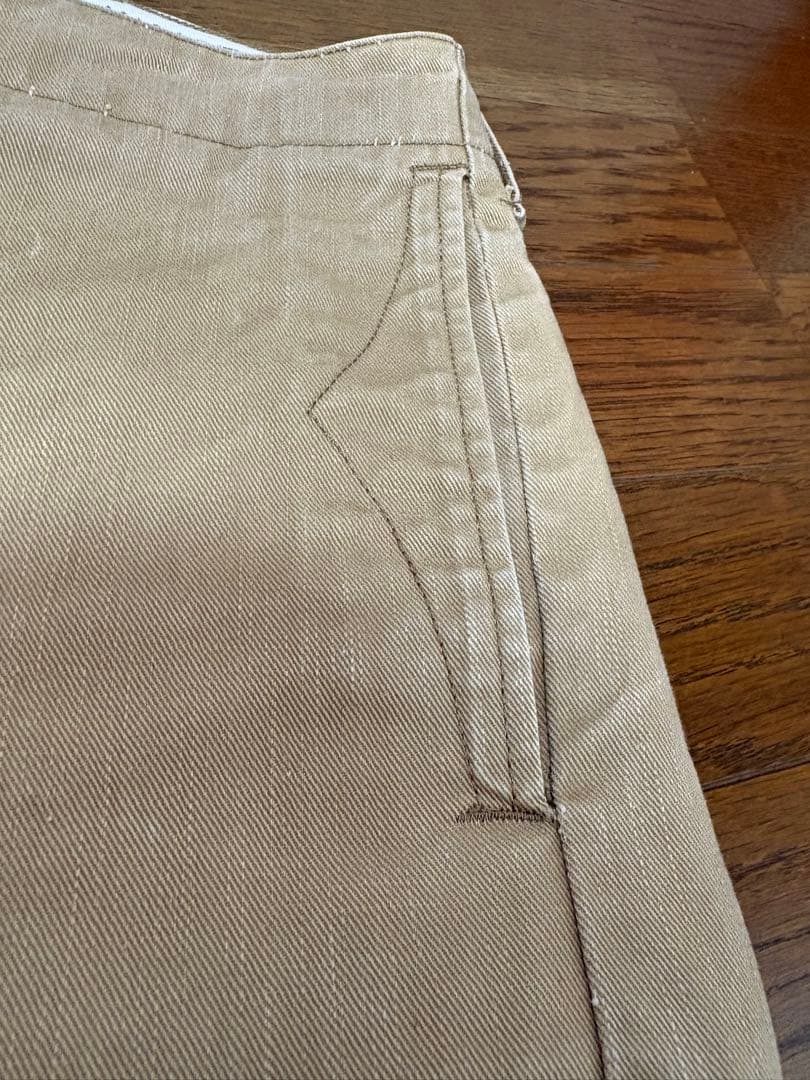 ダブルアールエル　RRL リジットチノ　セルビッジ　ベージュ　サイズ33×32