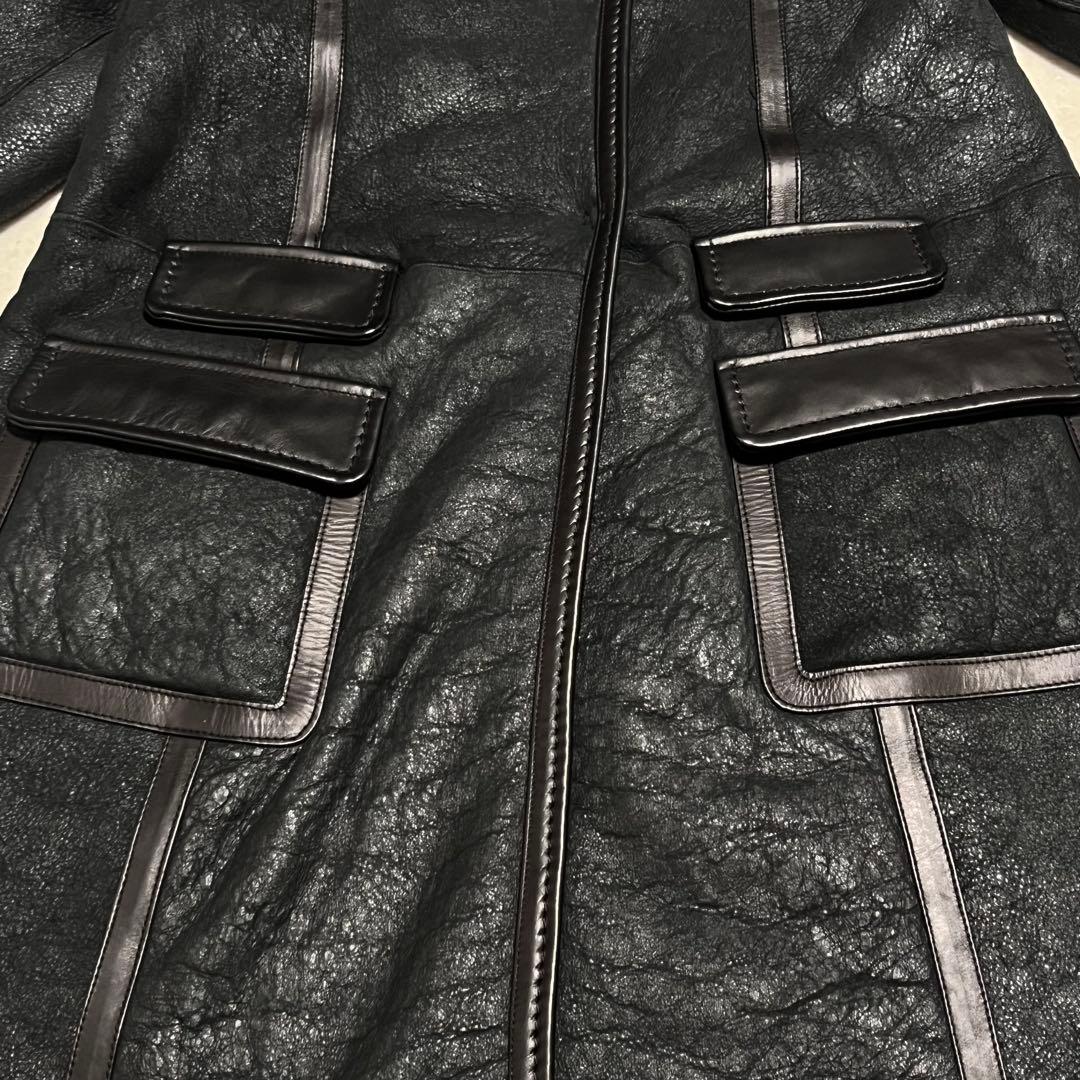 【最高級革使用】 ニールバレット ラムレザー ムートン ロング丈 超希少 コート