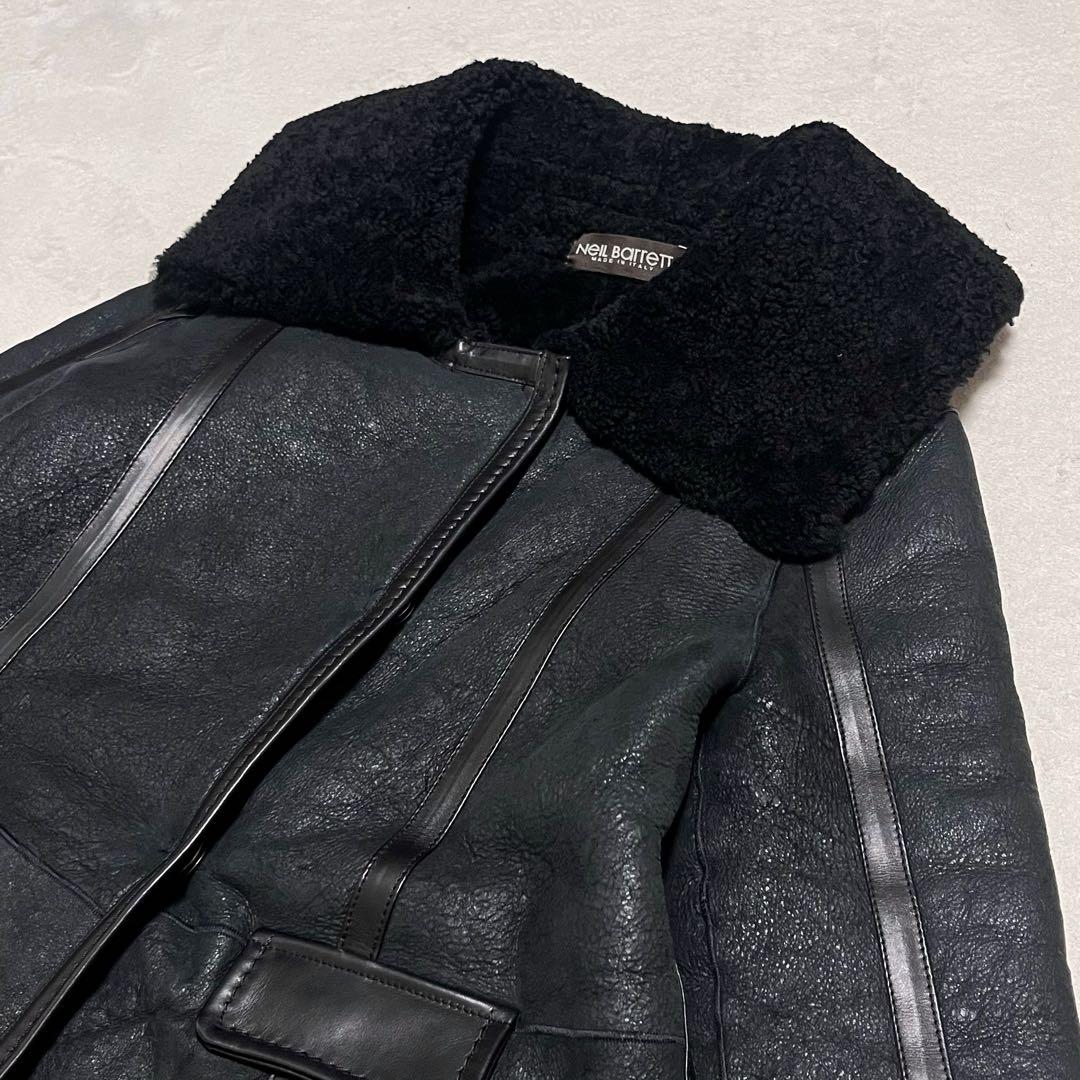 【最高級革使用】 ニールバレット ラムレザー ムートン ロング丈 超希少 コート