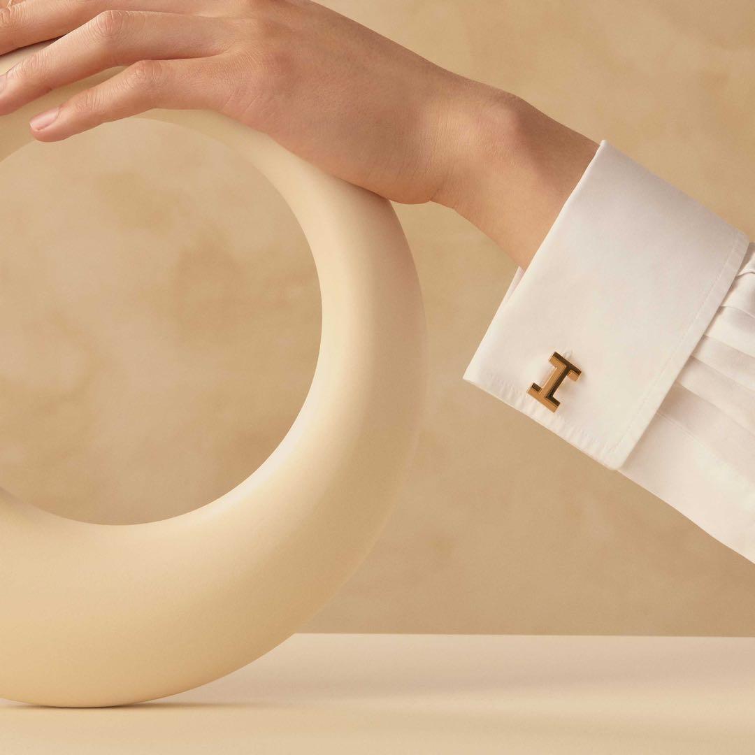 HERMES H・オ・カレ カフス Hロゴ ゴールド