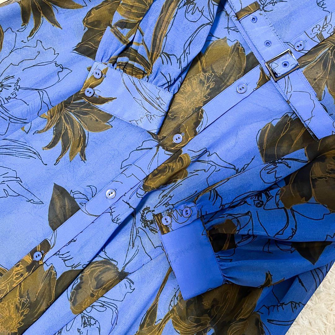 GRACE CONTINENTAL ボウタイ ロゴフラワープリントワンピース