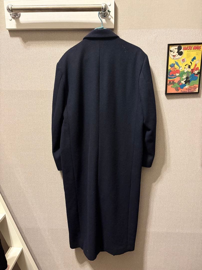 90’sウール ネイビー ダブルブレストスーパーロングピーコート