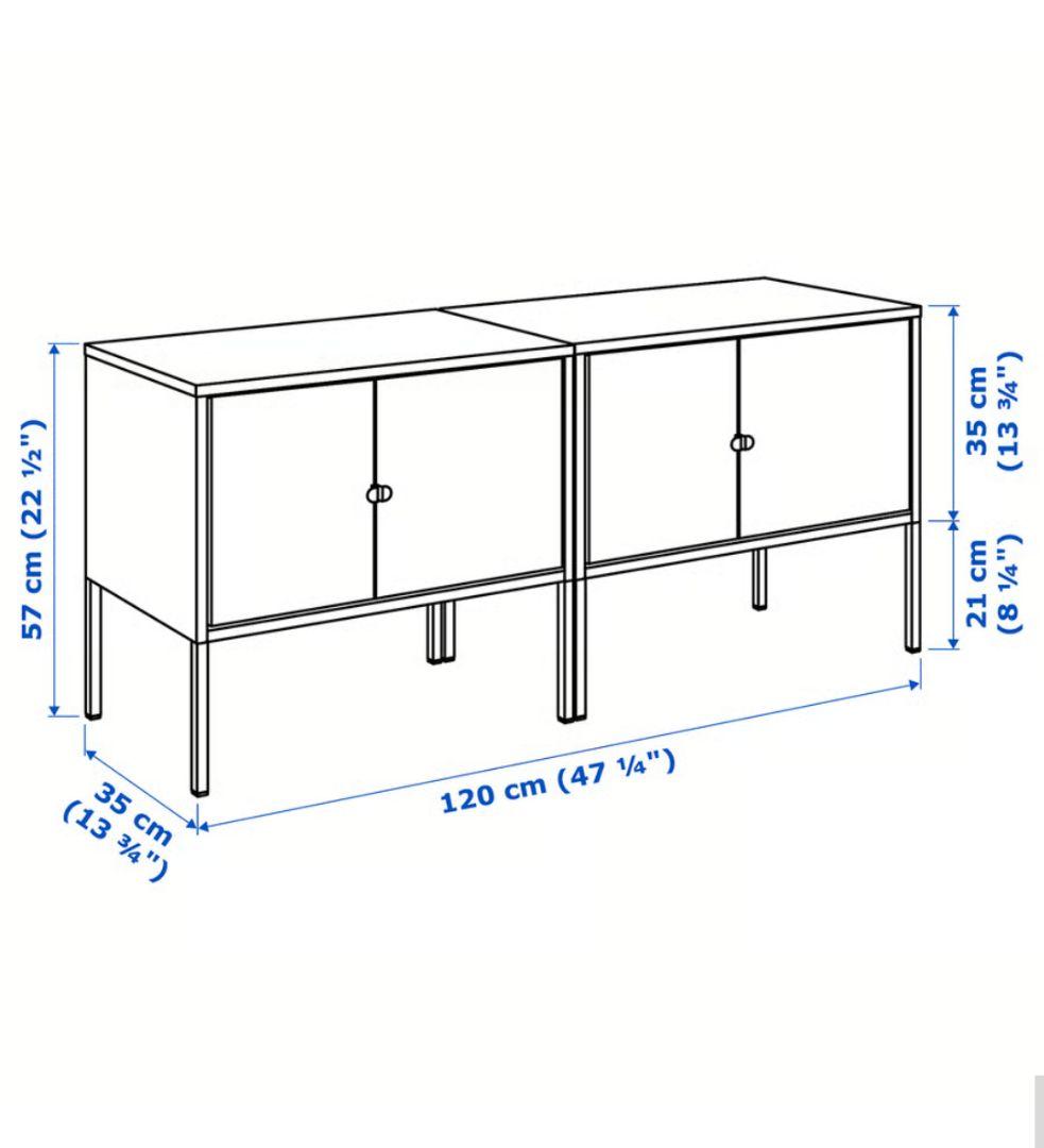 IKEA LIXHULT リックスフルト 2台 グレー 送料込 組立て済 未使用