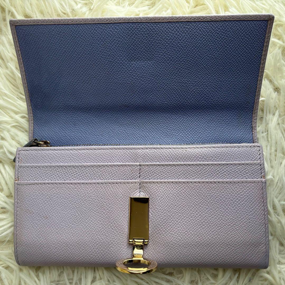 【激レア 美品】ブルガリ　長財布　サークルロゴ　ビーゼロワン　レザー　パープル系